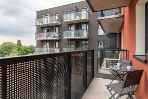 Balkón alebo terasa v ubytovaní Niegaleria Apartament
