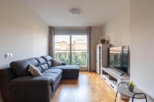 ein Wohnzimmer mit Couch und Fernseher in der Unterkunft Apartamento Bulevar 1 con parking gratuito in Castellón de la Plana