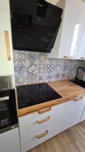Kuchyň nebo kuchyňský kout v ubytování Résidence Cosy, chambre privée non mitoyenne avec serrure dans un appartement de 50 m carrés