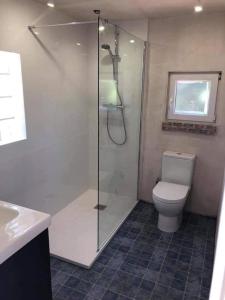 łazienka z prysznicem i toaletą w obiekcie Casa la Sorpresa holiday apartment w mieście Alhaurín de la Torre