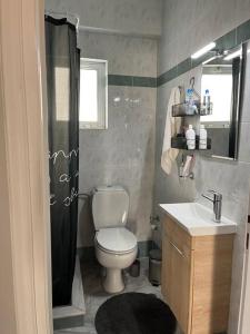 Koupelna v ubytování Sofenias COSY APARTMENT / LOUTRAKI