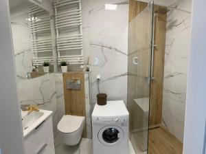 Kúpeľňa v ubytovaní Olivkowe apartamenty