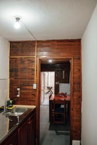 A cozinha ou cozinha compacta de Cabañas y Hostal Las Marias