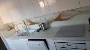 Kuchyň nebo kuchyňský kout v ubytování Fint hus på skrea strand falkenberg + 4 fotografie