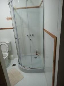 a shower stall in a bathroom with a toilet at El Jacal de San Pedro in San Pedro +41 photos