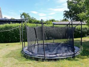 um trampolim com uma rede na relva em 10 person holiday home in Hadsund em Hadsund