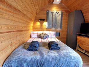 A bed or beds in a room at Glamping Pods Nr Port Isaac