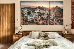 Кровать или кровати в номере Willa Kocham Tatry