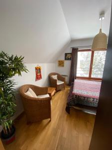 Istumisnurk majutusasutuses Apartament Egzotyczny Bory