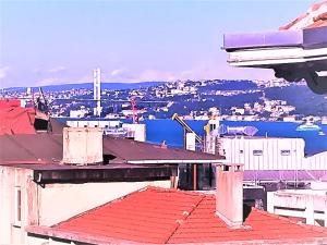 イスタンブールにあるDreamers V&V Hotel Cihangirの建物の屋根から市街の景色を望む