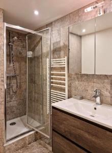 y baño con ducha, lavabo y aseo. en Le Lodgy - Cœur de la Vieille Ville - Majord'Home, en Annecy