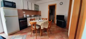 a small kitchen with a table and chairs in it at Villa Dobra Family Apartments in Vir