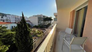Balkón alebo terasa v ubytovaní Cannes Pointe Croisette : superbe logement vue mer