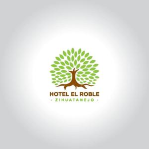 un logo per un rodeo con un albero dell'hotel di HOTEL ROBLE ZIHUATANEJO a Zihuatanejo