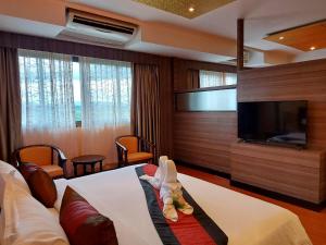 TV a/nebo společenská místnost v ubytování M Hotel Danok