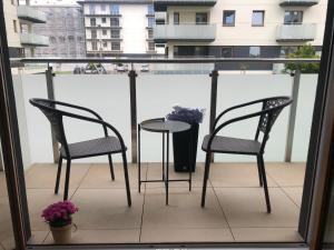 Balkón alebo terasa v ubytovaní Apartament Pileckiego
