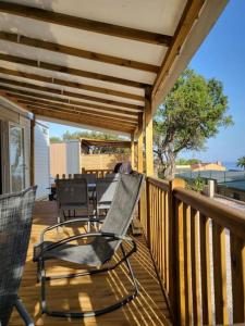 A balcony or terrace at Camping L'ILE D'OR