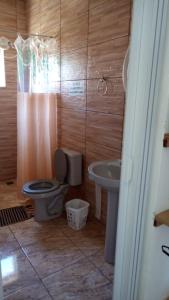 クーニャにあるPousada Recanto Verde Cunhaのトイレと洗面台付きのバスルーム