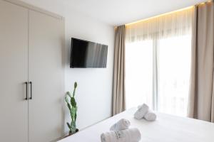 TV a/nebo společenská místnost v ubytování Amalthia Luxury Suites
