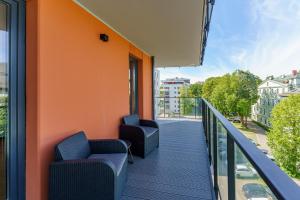 Balkón alebo terasa v ubytovaní Wyspa Solna Apartament LUX