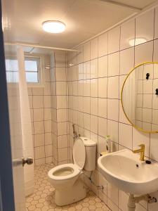 La salle de bains est pourvue de toilettes et d'un lavabo. dans l'établissement The Antler Silverpark Fraser's Hill, à Bukit Fraser