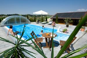 a group of people in a swimming pool at Pension Ambros in Büchlberg