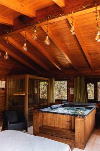 Biliár nebo kulečník v ubytování Mini spa in chalet bosco e trullo