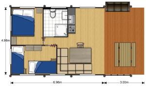 a floor plan of a small house with at Safaritent Lodge 5 in Ruurlo