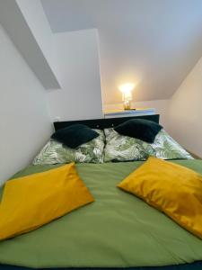 Posteľ alebo postele v izbe v ubytovaní Apt FIONA2 Centrum700m Parking Bezpłatny Monitorowany Salon TV Sypialnia Tv Łazienka Kuchnia Rekuperacja