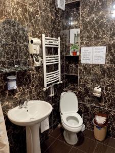 a bathroom with a toilet and a sink at Hotel Artist's House in Tʼetʼri Tsqaro +39 photos