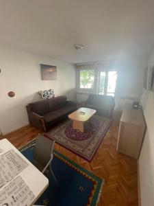 sala de estar con sofá y mesa en Amy apartment, en Sarajevo