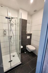 y baño con ducha y aseo. en Hotel City Meetpoint, en Hamburgo