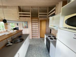 Kuchyň nebo kuchyňský kout v ubytování Ældre Sommerhus Max 4 voksne og 4 børn