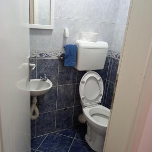 a bathroom with a toilet and a sink at Apartman Domina in Kruševac +14 photos