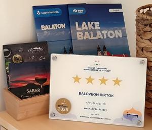 Certifikát, ocenenie alebo iný dokument vystavený v ubytovaní BaLOVEon Birtok