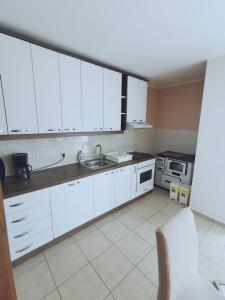 Kuchyň nebo kuchyňský kout v ubytování Apartmani Vuković