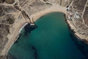 an aerial view of a body of water at Villa Barbarossa - Amazing Beachfront Villa with Heated Pool in Ftelia