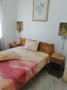 a bedroom with a bed and two night stands at Roommate for rent in flic en flac in Rivière Noire