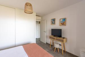 TV a/nebo společenská místnost v ubytování L'étincelle de Stagnola - Vue mer + 12 fotografií