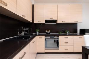Kuchyň nebo kuchyňský kout v ubytování Przemyska Apartment Gdańsk by Renters