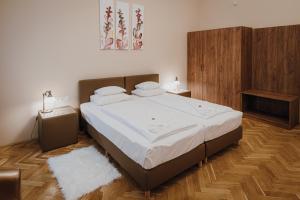 Postel nebo postele na pokoji v ubytování Dózsa Apartman Szeged