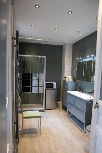 a kitchen with a sink and a counter in it at Demeure Belle Epoque in Reims