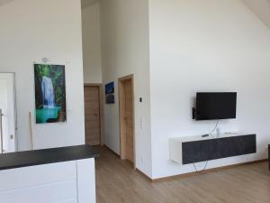 A television and/or entertainment centre at Ferienhäuser Seetraum Premium Card inklusive