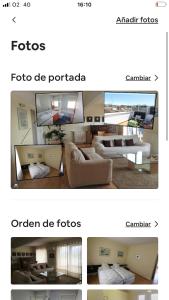 a collage of two pictures of a living room at ÁTICO CENTRO LOGROÑO VISTAS y garaje in Logroño
