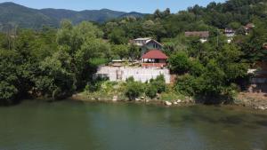 a house sitting on the side of a river at Drinska Obala in Mali Zvornik