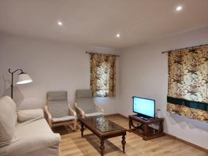 TV a/nebo společenská místnost v ubytování Apartamentos rurales La Alquería del Pilar