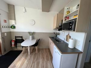 Una cocina o zona de cocina en Garður Apartments
