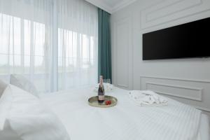 Posteľ alebo postele v izbe v ubytovaní Apartamenty The View Hevenia