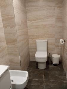 a bathroom with a toilet and a sink at Apartamento LA ESTACIÓN con terraza in Gijón