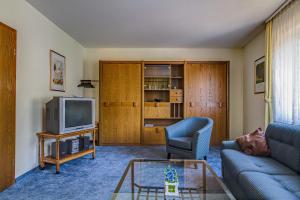 a living room with a couch and a tv at Apartments Haus Daniela in Cochem